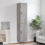 Dulap înalt, gri sonoma, 34,5x34x180 cm, lemn prelucrat GartenMobel Dekor