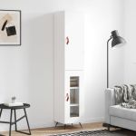 Dulap înalt, alb, 34,5x34x180 cm, lemn prelucrat GartenMobel Dekor