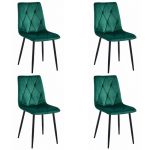 Scaune bucatarie/living, set 4 buc, Artool, Libra, catifea, metal, verde si negru, 44x40x88.5 cm GartenVIP DiyLine
