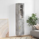 Dulap înalt, gri beton, 34,5x34x180 cm, lemn prelucrat GartenMobel Dekor