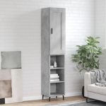 Dulap înalt, gri beton, 34,5x34x180 cm, lemn prelucrat GartenMobel Dekor