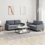 Set de canapele cu perne, 2 piese, gri închis, catifea GartenMobel Dekor