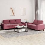 Set de canapea, 2 piese, roșu vin, material textil GartenMobel Dekor
