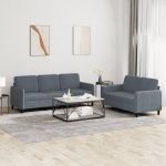 Set canapea, 2 piese, gri închis, catifea GartenMobel Dekor