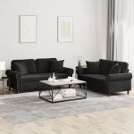 Set canapea cu perne, 2 piese, roz, catifea GartenMobel Dekor