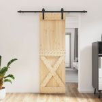 Ușă glisantă cu set de feronerie 70x210 cm, lemn masiv de pin GartenMobel Dekor