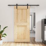 Ușă glisantă cu set feronerie, 90x210 cm, lemn masiv de pin GartenMobel Dekor
