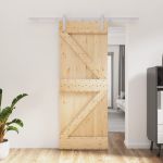 Ușă glisantă cu set de feronerie 80x210 cm, lemn masiv de pin GartenMobel Dekor