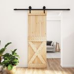 Ușă glisantă cu set de feronerie 70x210 cm, lemn masiv de pin GartenMobel Dekor