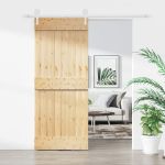 Ușă glisantă cu set de feronerie 85x210 cm, lemn masiv de pin GartenMobel Dekor