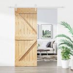 Ușă glisantă cu set de feronerie 85x210 cm, lemn masiv de pin GartenMobel Dekor