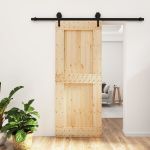 Ușă glisantă cu set de feronerie 85x210 cm, lemn masiv de pin GartenMobel Dekor