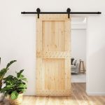 Ușă glisantă cu set feronerie, 90x210 cm, lemn masiv de pin GartenMobel Dekor