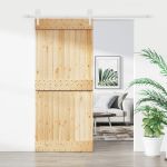 Ușă glisantă cu set feronerie, 90x210 cm, lemn masiv de pin GartenMobel Dekor