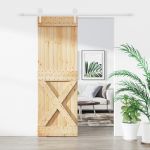 Ușă glisantă cu set de feronerie 70x210 cm, lemn masiv de pin GartenMobel Dekor