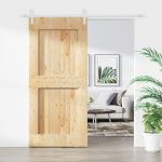 Ușă glisantă cu set de feronerie 95x210 cm, lemn masiv de pin GartenMobel Dekor