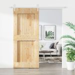 Ușă glisantă cu set feronerie, 90x210 cm, lemn masiv de pin GartenMobel Dekor