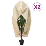 Huse de plante din fleece cu fermoar 2 buc. 70 g/m² 3,93x3,5 m GartenMobel Dekor