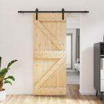 Ușă glisantă cu set de feronerie 85x210 cm, lemn masiv de pin GartenMobel Dekor