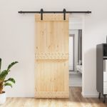 Ușă glisantă cu set de feronerie 85x210 cm, lemn masiv de pin GartenMobel Dekor