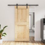 Ușă glisantă cu set de feronerie 85x210 cm, lemn masiv de pin GartenMobel Dekor