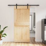 Ușă glisantă cu set feronerie, 90x210 cm, lemn masiv de pin GartenMobel Dekor