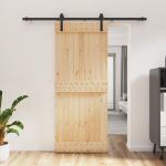 Ușă glisantă cu set de feronerie 85x210 cm, lemn masiv de pin GartenMobel Dekor