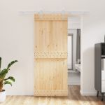 Ușă glisantă cu set de feronerie 85x210 cm, lemn masiv de pin GartenMobel Dekor