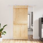 Ușă glisantă cu set feronerie, 90x210 cm, lemn masiv de pin GartenMobel Dekor