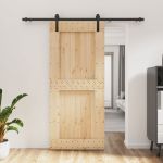 Ușă glisantă cu set feronerie, 90x210 cm, lemn masiv de pin GartenMobel Dekor