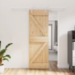 Ușă glisantă cu set de feronerie 70x210 cm, lemn masiv de pin GartenMobel Dekor
