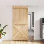 Ușă glisantă cu set de feronerie 95x210 cm, lemn masiv de pin GartenMobel Dekor