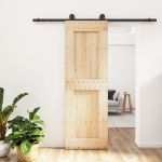 Ușă glisantă cu set de feronerie 70x210 cm, lemn masiv de pin GartenMobel Dekor