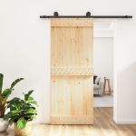 Ușă glisantă cu set de feronerie 85x210 cm, lemn masiv de pin GartenMobel Dekor