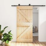 Ușă glisantă cu set de feronerie 95x210 cm, lemn masiv de pin GartenMobel Dekor