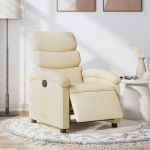 Fotoliu rabatabil electric, crem, material textil GartenMobel Dekor