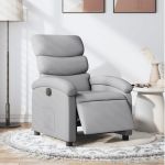 Fotoliu rabatabil electric, gri deschis, textil GartenMobel Dekor