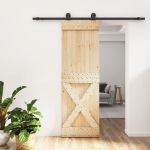 Ușă glisantă cu set de feronerie 70x210 cm, lemn masiv de pin GartenMobel Dekor