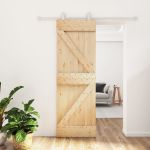 Ușă glisantă cu set de feronerie 70x210 cm, lemn masiv de pin GartenMobel Dekor