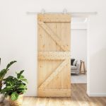 Ușă glisantă cu set de feronerie 85x210 cm, lemn masiv de pin GartenMobel Dekor