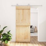 Ușă glisantă cu set de feronerie 85x210 cm, lemn masiv de pin GartenMobel Dekor
