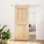 Ușă glisantă cu set de feronerie 85x210 cm, lemn masiv de pin GartenMobel Dekor