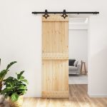 Ușă glisantă cu set de feronerie 70x210 cm, lemn masiv de pin GartenMobel Dekor