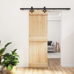 Ușă glisantă cu set de feronerie 70x210 cm, lemn masiv de pin GartenMobel Dekor