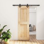 Ușă glisantă cu set de feronerie 70x210 cm, lemn masiv de pin GartenMobel Dekor