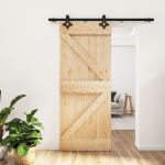 Ușă glisantă cu set de feronerie 85x210 cm, lemn masiv de pin GartenMobel Dekor