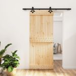 Ușă glisantă cu set de feronerie 85x210 cm, lemn masiv de pin GartenMobel Dekor