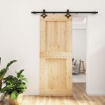 Ușă glisantă cu set de feronerie 85x210 cm, lemn masiv de pin GartenMobel Dekor