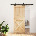 Ușă glisantă cu set de feronerie 85x210 cm, lemn masiv de pin GartenMobel Dekor