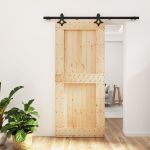Ușă glisantă cu set feronerie, 90x210 cm, lemn masiv de pin GartenMobel Dekor